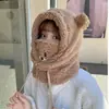 Bonito sombrero de felpa con orejas de gato, engrosado, que cubre las orejas, para ciclismo, proporciona calor y protección contra el frío, color negro, hace que el rostro parezca más pequeño, sombrero de invierno para mujer