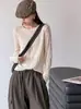 O novo produto de outono da Juzhi é um top versátil de gola redonda, slim fit, estilo retrô coreano 6710