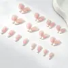 24 piezas de uñas postizas hechas a mano estilo francés con borde blanco simple, puntas de uñas en forma de almendra, producto popular transfronterizo, puntas de uñas postizas al por mayor