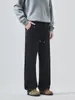 Roupas Masculinas Apo Calças Casuais Masculinas com Cadarço Transfronteiriças Outono e Inverno Tendência Versátil Soltas Retas Sarja Lã Calças