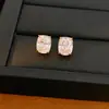 Pendientes de Botón Geométricos Minimalistas de Circonita de Moda, Pendientes de Personalidad Estilo Fresco, Pendientes de Lujo Ligero de Gama Alta al por Mayor