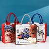 Impresión de Personajes de Ópera Puntada de Cáñamo Imitación Bolso de Mano Película Estéreo Laminada Regalo Bolsa de Compras Portátil Logo Personalizable