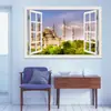 Mezquita comercio exterior más vendido efecto creativo 3D pegatinas de ventana falsa decoración pared sala de estar dormitorio