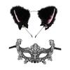 Accesorios para fiesta de Halloween transfronterizos, diadema con orejas de gato y campana, máscara de encaje, antifaz, traje, joyería para mascarada