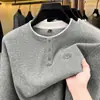 Suéter Masculino Gola Redonda Aconchegante e Espesso Camada Base Masculina Outono Inverno Novo Simples Pulôver Tricô Casual