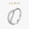 Anillo Nudo de Cuerda de Plata S925 para Mujer Europeo y Americano Transfronterizo Personalidad Diamante Flash Anillo para Dedo Índice Celebridad de Internet Combinación con Todo Joyería de Mano Regalo