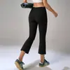 Calças de Yoga de Comprimento 8/10, Levemente Flare, Justas ao Corpo, Calças Shark Levanta Bumbum para Mulheres, Finas de Verão, Cintura Alta, Emagrecedoras, Secagem Rápida, Afuniladas