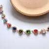 Chapado en Cobre Color Oro Verdadero 18K Pulsera Redonda de Circonita Colgante Doble Collar Pendientes de Cristal Material para Hacer Pendientes DIY Accesorios