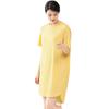 Verão Simples Fino Em Torno Do Pescoço vestido de manga curta Mid-length Vestido de Seda Gelo Solto Fada Casa Camisola Emagrecimento plus size