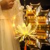 Kit de Material para Linterna Tradicional Hecha a Mano DIY para el Día de Año Nuevo para Niños, Linterna de Conejo Brillante, Decoración de Linterna Epiphyllum de Mano Hanfu