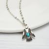 Collar vintage vaquero occidental con colgante geométrico largo de águila con gota de agua y cactus, accesorios turquesa europeos y americanos transfronterizos
