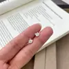 Pendientes de botón de plata de ley S999 Titch con diseño de nicho y diamante brillante en forma de cisne para mujer, joyería para orejas de plata pura de alta gama, simple, incrustada con circonita cúbica