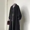 Nuevo Estilo Abrigo de Lana para Primavera y Otoño 2026 con Forro Engrosado de Plumón de Pato Blanco y Negro, Chaqueta Larga de Plumón para Mujer