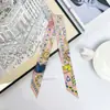 Lenço de Seda Longo Original Labubu em Seda de Amora, Fita Sarjada para Amarrar Bolsas, Lenço de Seda para Amarrar Bolsas, Prendedor de Cabelo