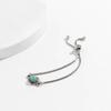 Pulsera elegante única de estilo étnico retro de moda, pulsera sencilla ajustable de plata antigua turquesa que combina con todo.