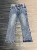 Jeans masculinos vintage com padrão de mármore, etiqueta vermelha europeia 517, corte cleanfit, estilo high street, levemente ousado