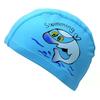 Cartoon Dolphin Print Bebê Crianças PU Swimming Cap Meninos e Meninas impermeável revestido sem cabeça Swimming Cap Equipment
