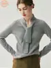 Suéter de Cachemir de Color Puro para Mujer, Diseño Elegante con Cinta, Top de Lana Tejido con Cuello en V, Diseñado para Otoño e Invierno