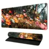 Tapete de Mesa para Mouse Grande Longo com Vegetação e Flores Pad de Mouse com Superfície Fina Uso em Lan House Casa Tapete de Mesa Grande Longo