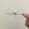 Elegante Pinza para el Cabello con Lazo de Perlas Estilo Francés para Mujer, Elegante Pinza Superior, Pinza de Resorte para la Parte Posterior de la Cabeza, Accesorio de Cabello de Alta Gama