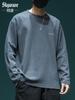 Camiseta Blanca de Manga Larga de Peso Pesado para Hombre, Corte Holgado, Tallas Grandes, Nuevo Estilo de Otoño, Cuello Redondo, Top de Capa Interior, Camiseta Base Extra Grande