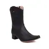 Novas botas de tornozelo com zíper de tamanho grande 40-50 de comércio exterior fornecimento botas de tornozelo com zíper europeias e americanas botas Martin pontudas em relevo vintage botas de salto médio grosso