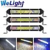 Uma palavra pequena luz de tira 16 contas carro led luz líquida média 48W cor RGB vermelho azul branco piscando luz de teto de veículo off-road