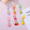 Llavero de cuentas de durazno, accesorio de fruta DIY, colgante de cuenta de aguacate, charm de hebilla de anillo para bolsa al por mayor