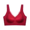 Encontro Herbal Sutiã Sem Fio 0.6 Taca de Renda Feminino Grande Busto Faz Parecer Menor Reúne Lateral do Seio Previne Queda Sutiã de Ajuste
