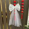Guirlanda de Malha com Laço Transfronteiriço Decoração para Encosto de Cadeira para Festa, Casamento, Montagem de Atmosfera para Cena ao Ar Livre, Fitas e Guirlandas