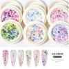 Novo Conjunto de Lantejoulas para Joias de Nail Art de 6 Cores Pó Glitter Misturado Laser Gradiente Pupila de Fada Lantejoula Decoração de Unhas