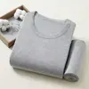 Conjunto de Ropa Interior Térmica de Algodón para Hombre, Capa Base Delgada de Manga Larga para Hombres de Mediana Edad y Jóvenes, Camiseta y Pantalones Térmicos de Algodón