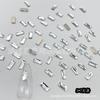 Estilo Único Branco (Opcional) Pedras de Strass para Unhas com Fundo Plano e Formato Irregular, Pedras de Vidro, Pedras de Cristal, Item Quente de Celebridade da Internet