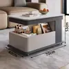 Mesa Lateral Móvil de Madera Maciza, Mesa de Café Plegable y de Altura Ajustable, Mesa de Té Pequeña para Apartamentos Pequeños, Sala de Estar, Hogar, Balcón, Gabinete Lateral para Sofá