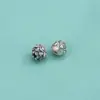 Accesorios de Abalorios Redondos de Flor de Loto en Plata 925, Pulseras Grandes y Pequeñas, Abalorios Espaciadores para DIY, Adornos Huecos de Flor de Loto con Agujero Grande al por Mayor