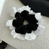 Elástico de Cabelo de Veludo com Renda Dongdaemun Coreano de Alta Qualidade Elegante Nicho Simples Estilo Chanel para Mulheres