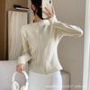 Chaqueta Deportiva de Terciopelo Koala 2024 para Mujer Otoño e Invierno Nueva Cuello Vertical Doble Curva Arco Ajustado Top con Cremallera Elegante Cárdigan