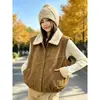 Chaleco de gamuza con cuello de borrego sintético para mujer, otoño e invierno 2026, nuevo chaleco grueso y cálido, chaqueta acolchada