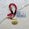 Insignia Corporativa Personalizada Logo Oro Puro 999 Bolsa de la Suerte Llavero Bolsa Colgante para Bolsa Transmisión en Vivo