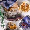 Ágata de cristal natural mineral multi-material adornos con logo piedra ágata flor de cerezo azul cristal pulido adornos de escritorio para oficina