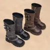 Botas Largas para Niña 2026 Nuevas Otoño/Invierno Botas de Princesa de Caña Alta Retro Botas Martin Botas Largas Elegantes Individuales para Niños