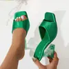 Zapatos de Tacón Alto con Suela Transparente Estilo Verano 2024, Sandalias de Punta Cuadrada Diseño Celebridad de Internet, Sandalias y Chanclas de Moda Estilo Coreano