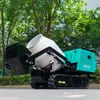 Exportado para a Itália, pequeno tanque misturador autocarregável de esteiras para mistura, transporte e descarga de concreto em canteiro de obras
