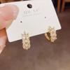 Lujo Ligero Aretes de Hoja de Olivo con Hebilla de Trigo de Circonita de Alta Gama 2024 Nuevo Diseño Nicho de Moda