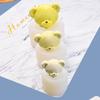 Ins tridimensional cabeça de urso chocolate decoração bolo fondant silicone molde diy gordura urso cabeça aromaterapia vela gesso