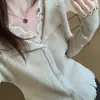Camisa base casual de renda, imitação de duas peças, nova versão coreana da primavera de 2026, top casual, doce, modelador, elegante para mulheres