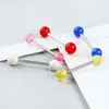 Brincos de Aço Inoxidável Colorido Acrílico Translúcido para Hélice e Piercings de Língua - Venda Quente Transfronteiriça