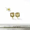 Moda Europea y Americana Accesorios de Aretes Florales Brillantes con Forma de U Chapados en Cobre para Mujeres Joyería DIY Pendientes de Perla Ganchos para Orejas Clips para Orejas