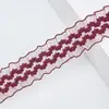 Punto de color elástico Corona de encaje flor de pez cinta de pescado encaje elástico de doble fila cinta de tejer de encaje elástico hecha a mano DIY