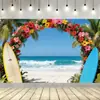 Decorações de Fundo Novas de Verão Transfronteiriças, Montagem de Cena para Atmosfera de Festa de Feriado, Personalização de Bandeira com Tema de Praia